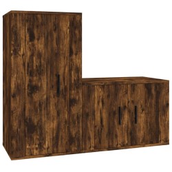 vidaXL 2-tlg. TV-Schrank-Set Räuchereiche Holzwerkstoff