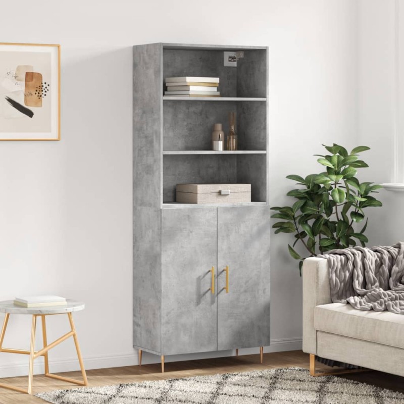 vidaXL Highboard Betongrau 69,5x34x180 cm Holzwerkstoff vidaXL Highboard Betongrau 69,5x34x180 cm Holzwerkstoff