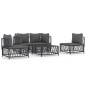 vidaXL 5-tlg. Garten-Lounge-Set mit Kissen Anthrazit Stahl vidaXL 5-tlg. Garten-Lounge-Set mit Kissen Anthrazit Stahl