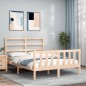 vidaXL Massivholzbett mit Kopfteil 140x190 cm vidaXL Massivholzbett mit Kopfteil 140x190 cm