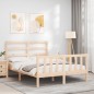vidaXL Massivholzbett mit Kopfteil 140x190 cm vidaXL Massivholzbett mit Kopfteil 140x190 cm