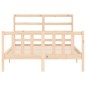 vidaXL Massivholzbett mit Kopfteil 140x190 cm vidaXL Massivholzbett mit Kopfteil 140x190 cm