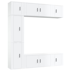 vidaXL 7-tlg. TV-Schrank-Set Hochglanz-Weiß Holzwerkstoff