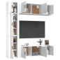 vidaXL 7-tlg. TV-Schrank-Set Hochglanz-Weiß Holzwerkstoff vidaXL 7-tlg. TV-Schrank-Set Hochglanz-Weiß Holzwerkstoff