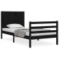 vidaXL Massivholzbett mit Kopfteil Schwarz 90x200 cm vidaXL Massivholzbett mit Kopfteil Schwarz 90x200 cm