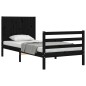 vidaXL Massivholzbett mit Kopfteil Schwarz 90x200 cm vidaXL Massivholzbett mit Kopfteil Schwarz 90x200 cm