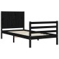 vidaXL Massivholzbett mit Kopfteil Schwarz 90x200 cm vidaXL Massivholzbett mit Kopfteil Schwarz 90x200 cm