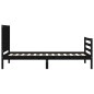 vidaXL Massivholzbett mit Kopfteil Schwarz 90x200 cm vidaXL Massivholzbett mit Kopfteil Schwarz 90x200 cm