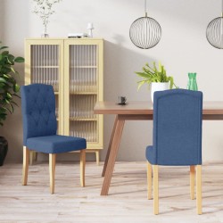 Esszimmerstühle 2 Stk. Blau Stoff