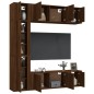 vidaXL 7-tlg. TV-Schrank-Set Braun Eichen-Optik Holzwerkstoff vidaXL 7-tlg. TV-Schrank-Set Braun Eichen-Optik Holzwerkstoff