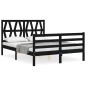 vidaXL Massivholzbett mit Kopfteil Schwarz 120x200 cm vidaXL Massivholzbett mit Kopfteil Schwarz 120x200 cm