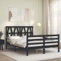 vidaXL Massivholzbett mit Kopfteil Schwarz 120x200 cm vidaXL Massivholzbett mit Kopfteil Schwarz 120x200 cm