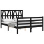 vidaXL Massivholzbett mit Kopfteil Schwarz 120x200 cm vidaXL Massivholzbett mit Kopfteil Schwarz 120x200 cm