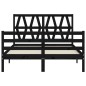 vidaXL Massivholzbett mit Kopfteil Schwarz 120x200 cm vidaXL Massivholzbett mit Kopfteil Schwarz 120x200 cm