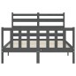 vidaXL Massivholzbett mit Kopfteil Grau 140x190 cm vidaXL Massivholzbett mit Kopfteil Grau 140x190 cm