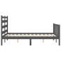 vidaXL Massivholzbett mit Kopfteil Grau 140x190 cm vidaXL Massivholzbett mit Kopfteil Grau 140x190 cm