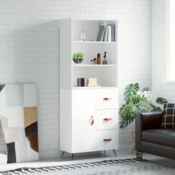 vidaXL Highboard Hochglanz-Weiß 69,5x34x180 cm Holzwerkstoff