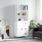 vidaXL Highboard Hochglanz-Weiß 69,5x34x180 cm Holzwerkstoff