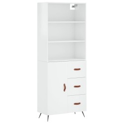 vidaXL Highboard Hochglanz-Weiß 69,5x34x180 cm Holzwerkstoff