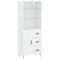 vidaXL Highboard Hochglanz-Weiß 69,5x34x180 cm Holzwerkstoff