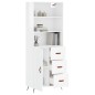 vidaXL Highboard Hochglanz-Weiß 69,5x34x180 cm Holzwerkstoff