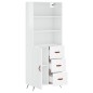 vidaXL Highboard Hochglanz-Weiß 69,5x34x180 cm Holzwerkstoff