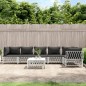 vidaXL 7-tlg. Garten-Lounge-Set mit Kissen Weiß Stahl vidaXL 7-tlg. Garten-Lounge-Set mit Kissen Weiß Stahl
