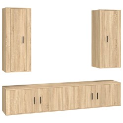 vidaXL 4-tlg. TV-Schrank-Set Sonoma-Eiche Holzwerkstoff