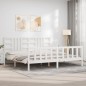 vidaXL Massivholzbett mit Kopfteil Weiß 200x200 cm vidaXL Massivholzbett mit Kopfteil Weiß 200x200 cm