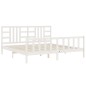 vidaXL Massivholzbett mit Kopfteil Weiß 200x200 cm vidaXL Massivholzbett mit Kopfteil Weiß 200x200 cm