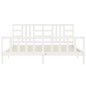 vidaXL Massivholzbett mit Kopfteil Weiß 200x200 cm vidaXL Massivholzbett mit Kopfteil Weiß 200x200 cm