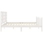 vidaXL Massivholzbett mit Kopfteil Weiß 200x200 cm vidaXL Massivholzbett mit Kopfteil Weiß 200x200 cm