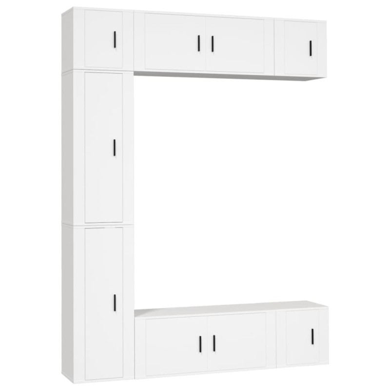 vidaXL 7-tlg. TV-Schrank-Set Weiß Holzwerkstoff vidaXL 7-tlg. TV-Schrank-Set Weiß Holzwerkstoff