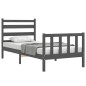 vidaXL Massivholzbett mit Kopfteil Grau 90x200 cm vidaXL Massivholzbett mit Kopfteil Grau 90x200 cm
