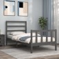 vidaXL Massivholzbett mit Kopfteil Grau 100x200 cm vidaXL Massivholzbett mit Kopfteil Grau 100x200 cm