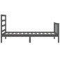 vidaXL Massivholzbett mit Kopfteil Grau 100x200 cm vidaXL Massivholzbett mit Kopfteil Grau 100x200 cm