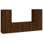 vidaXL 4-tlg. TV-Schrank-Set Braun Eichen-Optik Holzwerkstoff vidaXL 4-tlg. TV-Schrank-Set Braun Eichen-Optik Holzwerkstoff
