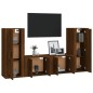 vidaXL 4-tlg. TV-Schrank-Set Braun Eichen-Optik Holzwerkstoff vidaXL 4-tlg. TV-Schrank-Set Braun Eichen-Optik Holzwerkstoff