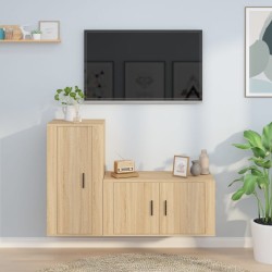vidaXL 2-tlg. TV-Schrank-Set Sonoma-Eiche Holzwerkstoff