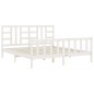 vidaXL Massivholzbett mit Kopfteil Weiß 180x200 cm vidaXL Massivholzbett mit Kopfteil Weiß 180x200 cm
