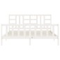 vidaXL Massivholzbett mit Kopfteil Weiß 180x200 cm vidaXL Massivholzbett mit Kopfteil Weiß 180x200 cm