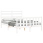 vidaXL Massivholzbett mit Kopfteil Weiß 140x190 cm vidaXL Massivholzbett mit Kopfteil Weiß 140x190 cm