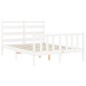 vidaXL Massivholzbett mit Kopfteil Weiß 140x190 cm vidaXL Massivholzbett mit Kopfteil Weiß 140x190 cm