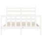 vidaXL Massivholzbett mit Kopfteil Weiß 140x190 cm vidaXL Massivholzbett mit Kopfteil Weiß 140x190 cm