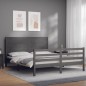 vidaXL Massivholzbett mit Kopfteil Grau vidaXL Massivholzbett mit Kopfteil Grau