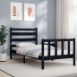 vidaXL Bettgestell mit Kopfteil Schwarz 90x190 cm Massivholz vidaXL Bettgestell mit Kopfteil Schwarz 90x190 cm Massivholz