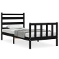 vidaXL Bettgestell mit Kopfteil Schwarz 90x190 cm Massivholz vidaXL Bettgestell mit Kopfteil Schwarz 90x190 cm Massivholz