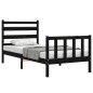 vidaXL Bettgestell mit Kopfteil Schwarz 90x190 cm Massivholz vidaXL Bettgestell mit Kopfteil Schwarz 90x190 cm Massivholz