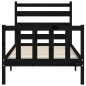 vidaXL Bettgestell mit Kopfteil Schwarz 90x190 cm Massivholz vidaXL Bettgestell mit Kopfteil Schwarz 90x190 cm Massivholz