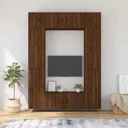 vidaXL 8-tlg. TV-Schrank-Set Braun Eichen-Optik Holzwerkstoff